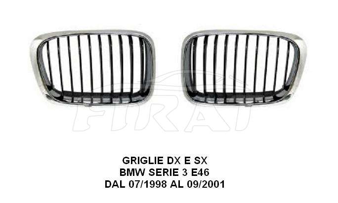 GRIGLIE BMW SERIE 3 E46 98 - 01 NERE